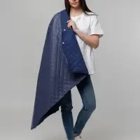 Плед-пончо для пикника SnapCoat, синий