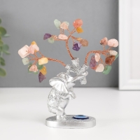 Сувенир бонсай "Серебристый слон с денежным деревом" цветные 36 камней 6,2х4,5х13,5 см Сувенир бонсай "Серебристый слон с денежным деревом" цветные 36 камней 6,2х4,5х13,5 см