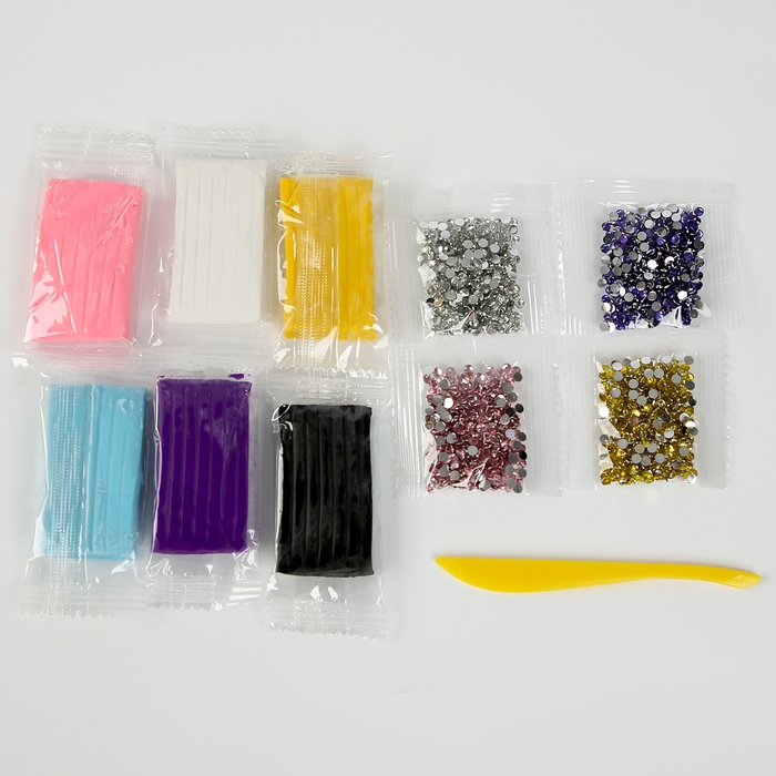 Набор для декора кружки полимерной глиной. Лепка на кружке &laquo;Сверкающий единорог&raquo;, со стразами