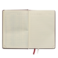 Ежедневник недатированный А5 160 листов, deVENTE. Wild, твердая обложка кожзам с поролоном, термо тиснение, перфорация, ляссе, кремовый блок 70 г/м2, бордовый