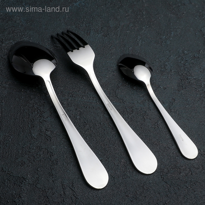 Набор столовых приборов &laquo; Рапсодия&raquo;, 18 предметов, картонная коробка, цвет серебряный