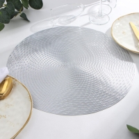 Салфетка сервировочная Доляна цв.серебро, d 38 см