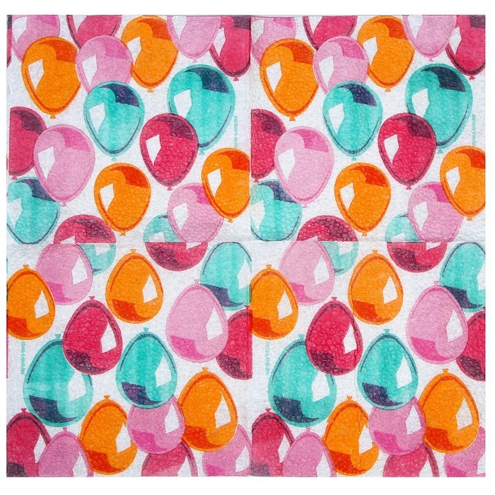 Салфетки бумажные &laquo;Воздушные шары&raquo;, 24х24 см, 20 шт