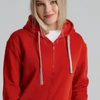 Толстовка на молнии с капюшоном Unit Siverga Heavy красная, размер M