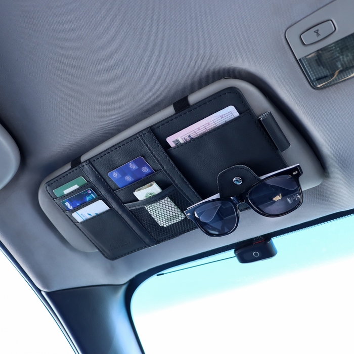 Органайзер на солнцезащитный козырек, 30&times;14.5 см, черный