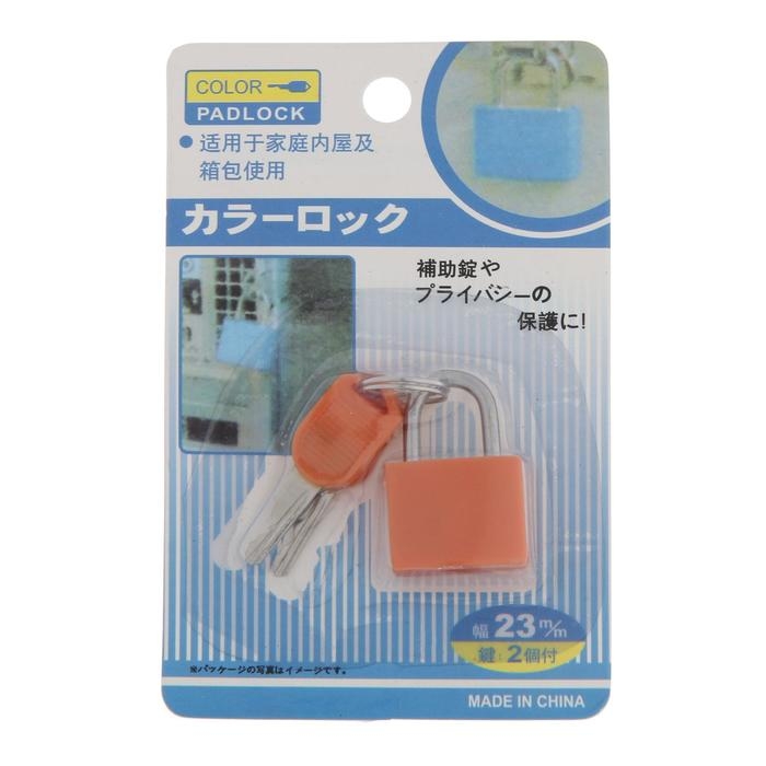 Замок навесной для чемодана, 20х35 мм, оранжевый Замок навесной для чемодана, 20х35 мм, оранжевый