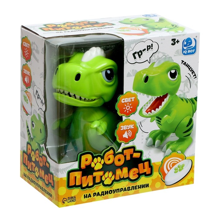 Робот динозавр &laquo;Питомец&raquo; IQ BOT, на пульте управления, интерактивный: звук, свет, танцующий, на аккумуляторе