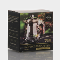 Чайник стеклянный заварочный Magistro &laquo;Шейди&raquo;, 350 мл, с металлическим ситом, пластиковая колба