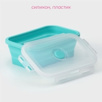Контейнер складной с крышкой Доляна &laquo;Коста&raquo;, 700 мл, 17,8&times;11,5&times;6,5 см, цвет МИКС