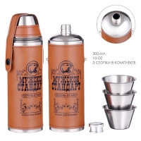 Фляжка для алкоголя "Мужской стандарт", нержавеющая сталь, 300 мл, 3 стопки по 30 мл Фляжка для алкоголя "Мужской стандарт", нержавеющая сталь, 300 мл, 3 стопки по 30 мл