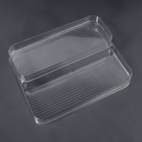 Органайзер для хранения, 2 секции, 26,5 &times; 20,5 &times; 6,6 см, цвет прозрачный