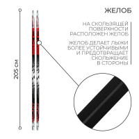 Лыжи пластиковые, 205 см, цвета МИКС