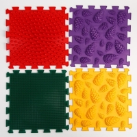 Модульный массажный коврик &laquo;Лес&raquo;, 8 модулей, 4 вида, цвет МИКС