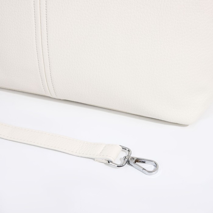 Сумка-тоут на молнии, 2 наружных кармана, цвет белый Сумка-тоут на молнии, 2 наружных кармана, цвет белый