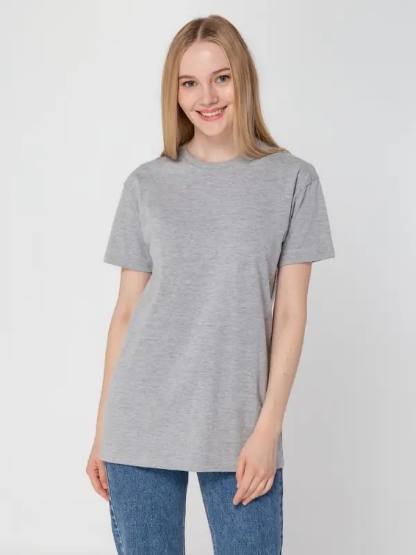 Футболка унисекс T-Bolka 160, серый меланж, размер XS