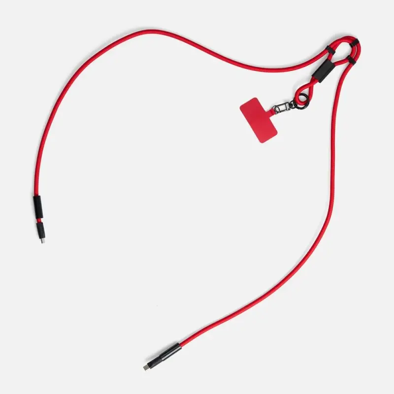 Кабель-ланьярд energyFlex Power Delivery 60 Вт, красный