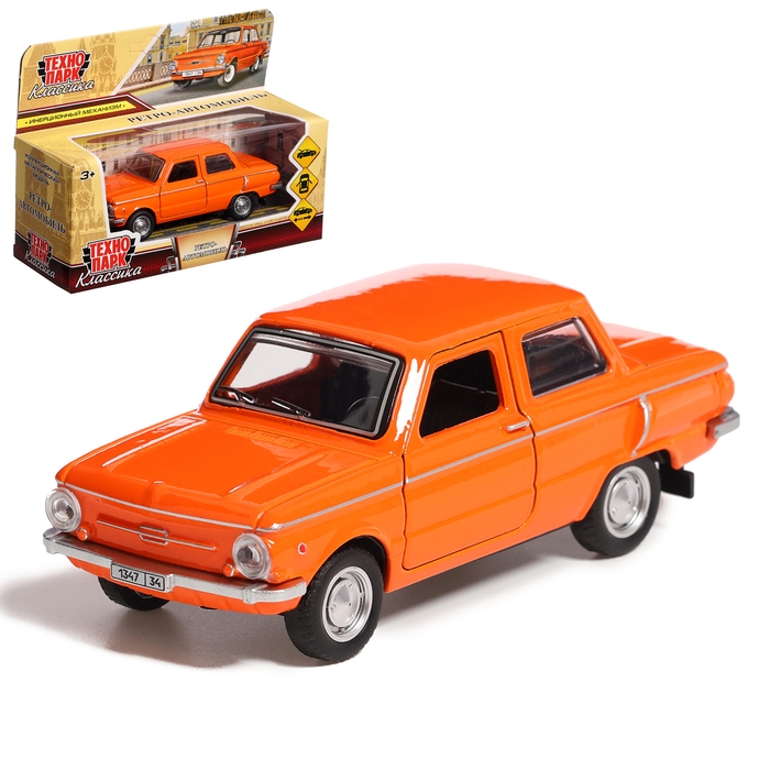 Машина металлическая «Запорожец», инерция, открываются двери, багажник, 12 см, оранжевый Машина металлическая «Запорожец», инерция, открываются двери, багажник, 12 см, оранжевый