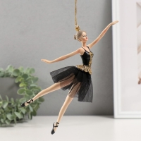 Сувенир полистоун подвеска "Балерина в черном платье - полёт" 9х4х21,5 см