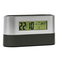 Часы настольные - органайзер для канцелярии: будильник, термометр, календарь, 15.1 х 4.7 см Часы настольные - органайзер для канцелярии: будильник, термометр, календарь, 15.1 х 4.7 см