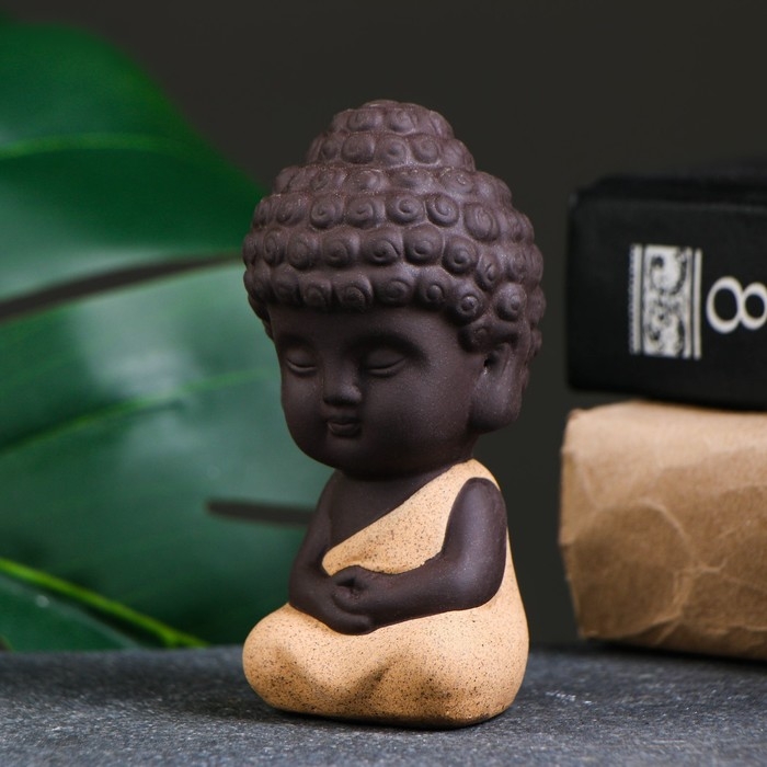 Фигурка Фигурка "Кудрявый Будда" 5х9см микс