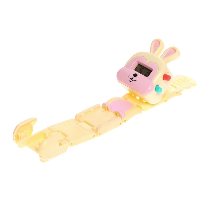 Часы &laquo;Весёлые зверята: Зайчик&raquo;, цвет белый