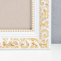 Фоторамка пластик 35х50 см, золото с белым (пластиковый экран)