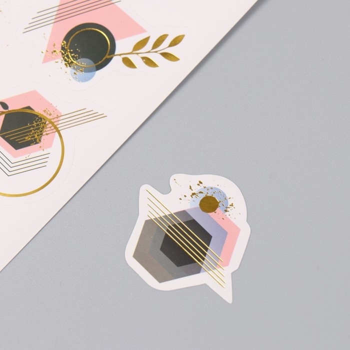 Фотоальбом 25 листов (наклейки+кольца) Фотоальбом 25 листов (наклейки+кольца) "Геометрия" тиснение золото 19х27х3 см