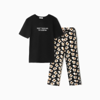 Пижама мужская KAFTAN "Good mo" размер 56, черный Пижама мужская KAFTAN "Good mo" размер 56, черный