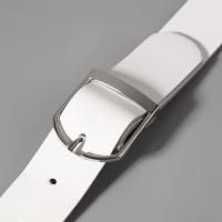 Ручка для сумки из натуральной кожи, регулируемая, с карабинами, 60 &plusmn; 2 см &times; 2,5 см, цвет белый/серебряный