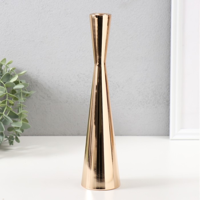 Подсвечник металл на 1 свечу Подсвечник металл на 1 свечу "Песочные часы" d=3 см золото 6х27 cм