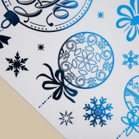 Наклейки новогодние виниловые с фольгированием &laquo;Ёлочные украшения&raquo;, 30 х 50 см, Новый год
