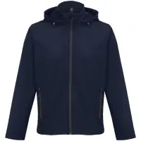 Куртка софтшелл с капюшоном мужская Race Men, темно-синяя, размер 4XL