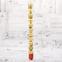 Набор шаров пластик d-4 см, 12 шт "Новогодние ветви" золото