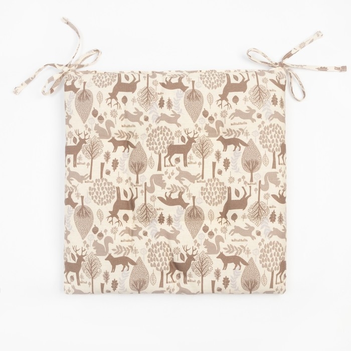 Сидушка на стул Доляна Forest dwellers 42х42 см, 100% хлопок, рогожка 164 г/м2 Сидушка на стул Доляна Forest dwellers 42х42 см, 100% хлопок, рогожка 164 г/м2