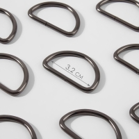 Полукольцо для сумок, d = 32 мм, толщина - 3 мм, 10 шт, цвет кикель Полукольцо для сумок, d = 32 мм, толщина - 3 мм, 10 шт, цвет кикель