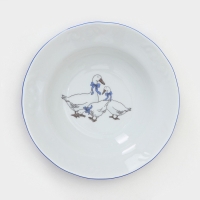 Набор фарфоровых тарелок «Гуси», 12 предметов: 6 супниц 350 мл, 6 плоских тарелок d=20 см, рисунок микс Набор фарфоровых тарелок «Гуси», 12 предметов: 6 супниц 350 мл, 6 плоских тарелок d=20 см, рисунок микс