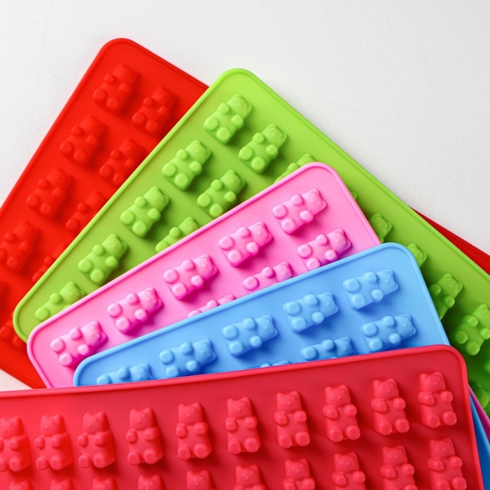 Форма для мармелада Доляна «Сладкие мишки», силикон, 18,8×13,8 см, 50 ячеек (1,8×1,1 см), цвет МИКС Форма для мармелада Доляна «Сладкие мишки», силикон, 18,8×13,8 см, 50 ячеек (1,8×1,1 см), цвет МИКС