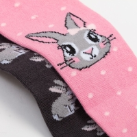 Набор колготок Крошка Я &laquo;Зайчик&raquo;, рост 86-92 см, цвет серый/розовый