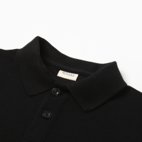 Футболка детская поло MINAKU: Basic line цвет черный, рост 128