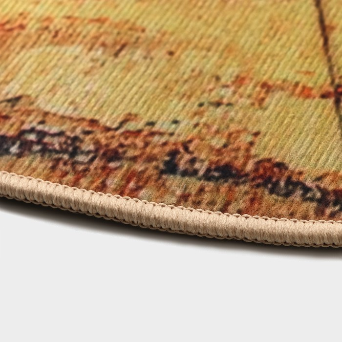 Коврик для дома Доляна &laquo;Луара&raquo;, цвет жёлтый, окантовка МИКС