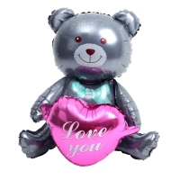Шар фольгированный 30" &laquo;Большой мишка&raquo;, серый