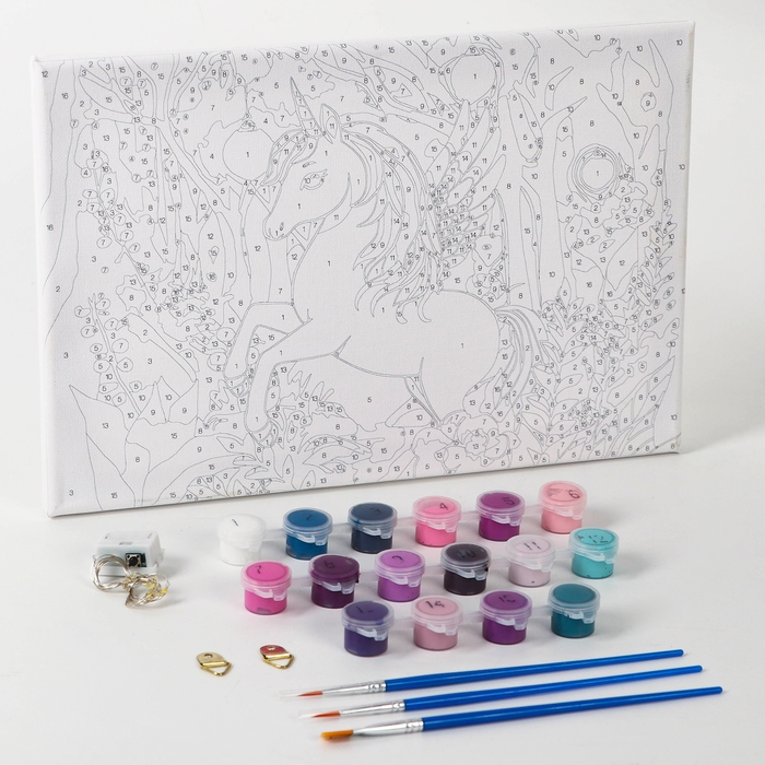 Картина по номерам с подрамником и гирляндой &laquo;Волшебный мир&raquo;, 20 х 30 см