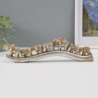 Сувенир полистоун стразы "Караван из семи слонов" 9х32,5х3,5 см