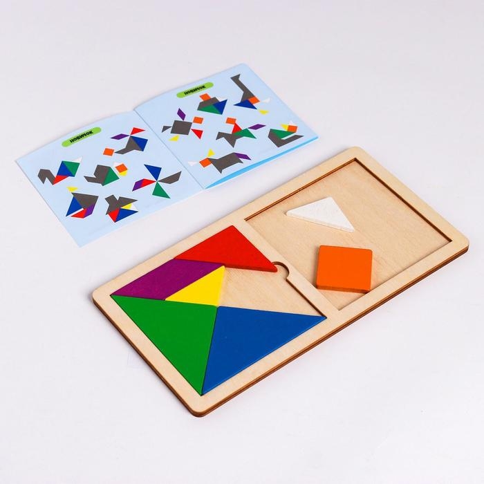Игра головоломка деревянная &laquo;Танграм&raquo; (цв, бол)
