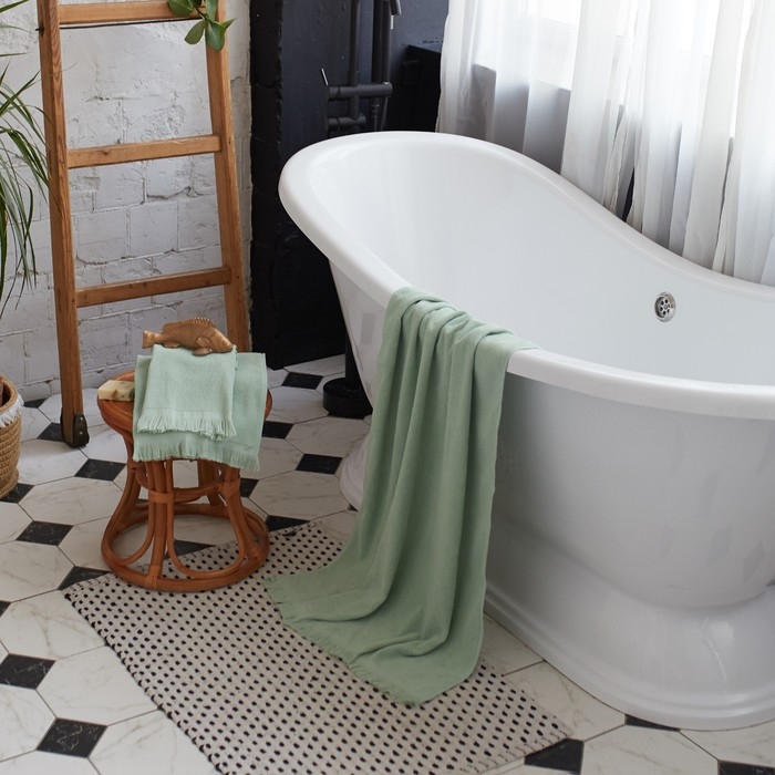 Полотенце махровое Love Life Fringe, 30х60 см, цвет оливковый, 100% хлопок, 380 гр/м2