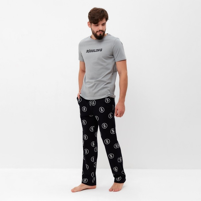 Пижама мужская KAFTAN Пижама мужская KAFTAN "Bubbling" размер 48, черный