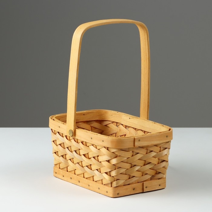 Корзина плетеная, 19,5 x 13 x H9,5/24 см, секвойя Корзина плетеная, 19,5 x 13 x H9,5/24 см, секвойя