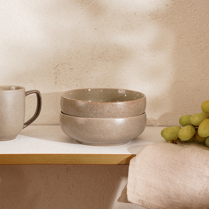 Набор салатников фарфоровых SL Home &laquo;Мольвено&raquo;, 720 мл, d=16,5 см, цвет коричневый