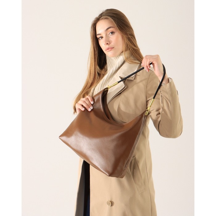 Сумка-хобо, отдел на молнии, цвет коричневый Сумка-хобо, отдел на молнии, цвет коричневый