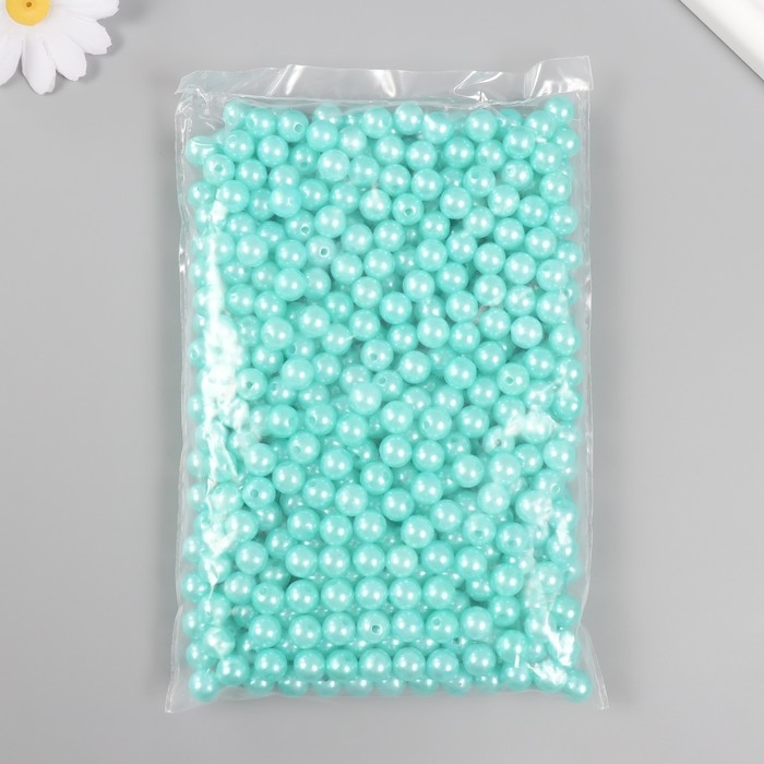 Набор бусин "Жемчуг" d 10 мм, 250 гр, зелёная бирюза